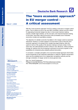 economic approach" in EU merger control