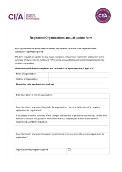 Registered Organisations annual update form