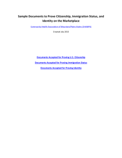Sample Documents to Prove Citizenship, Immigration Status, and