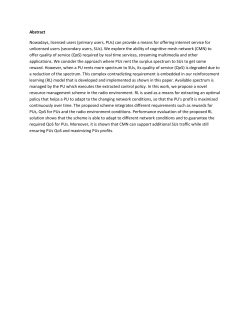 Abstract Nowadays, licensed users (primary users, PUs) can provide