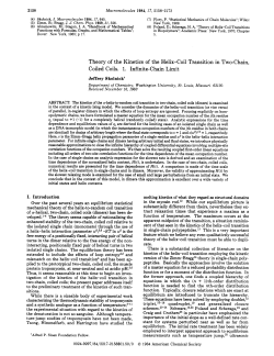Theory of the Kinetics of the Helix-Coil Transition in Two