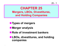 Mergers, LBOs, Divestitures, and Holding Companies