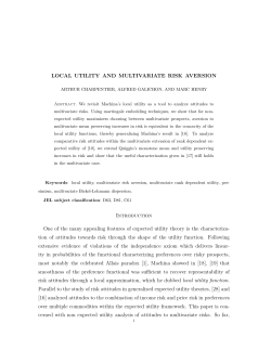 Local Utility and Multivariate Risk Aversion - USI - ECO