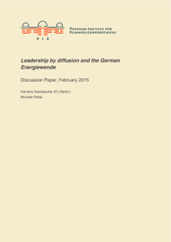 Leadership by diffusion and the German