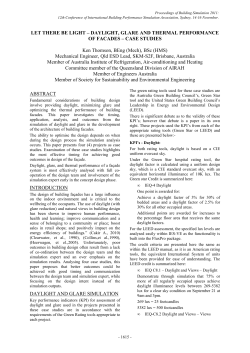 LET THERE BE LIGHT &ndash; DAYLIGHT, GLARE AND THERMAL