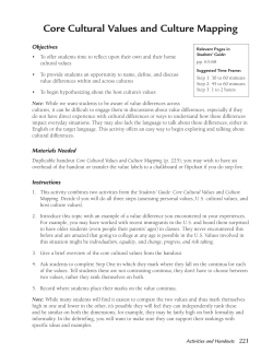 Core Cultural Values and Culture Mapping - Purdue
