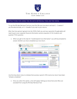 instructions for using the irs data retrieval tool on the fafsa