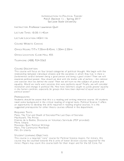 1 Pols 3 (Section 1) &ndash; Sp r ing 2017 San Jose State University I NS