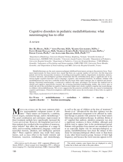 Cognitive disorders in pediatric medulloblastoma: what