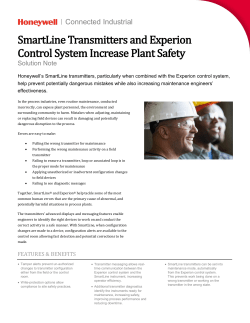 SmartLine Transmitters and Experion Control System Increase Plant