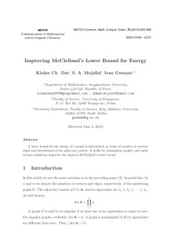 Improving McClelland`s Lower Bound for Energy 1 Introduction