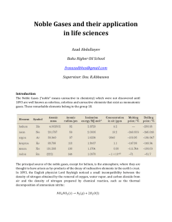 Noble Gases and their application in life sciences