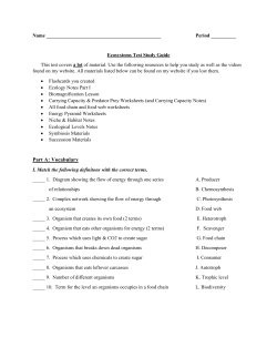 Ecology Test Study Guide