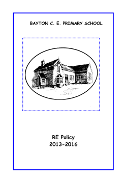 RE Policy 2013 - Bayton Primary School