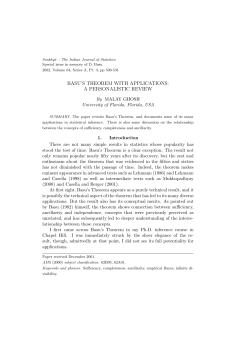 basu`s theorem with applications: a personalistic review