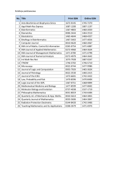 Kolekcja podstawowa No. Title Print ISSN Online ISSN 1 Acta