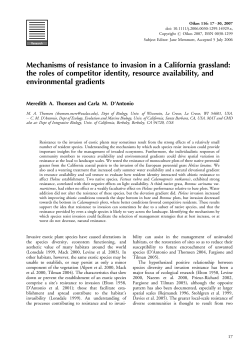 Mechanisms of resistance to invasion in a California grassland: the