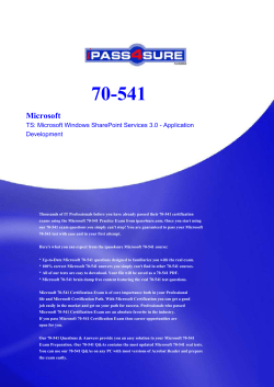 70-541 Microsoft TS: Microsoft Windows SharePoint Services 3.0
