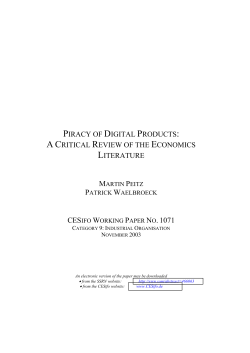 piracy of digital products: a critical review of the economics literature