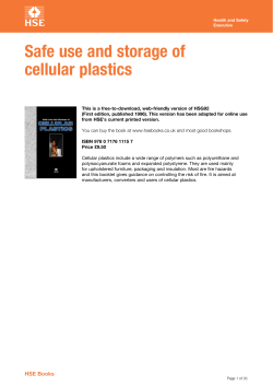 Safe use and storage of cellular plastics
