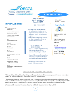 February 2017 - the OECTA Renfrew Unit