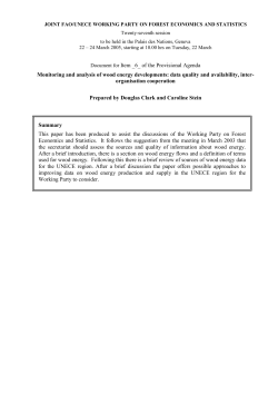Supporting document for Wood Energy