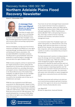 Northern Adelaide Plains Flood Recovery Newsletter