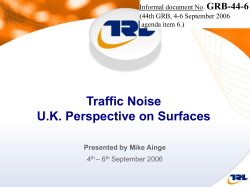 Current policy on reducing traffic noise