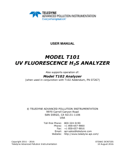 model t101 uv fluorescence h2s analyzer