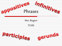Gerund Phrases - Thomas County Schools