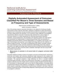 Digitally Automated Assessment of Outcomes Classified Per Bloom`s