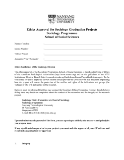 SOC Ethics Approval Form - School of Social Sciences