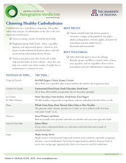 Choosing Healthy Carbohydrates