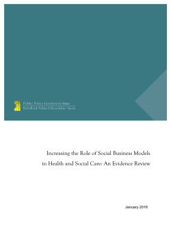 Increasing the Role of Social Business Models in Health and Social