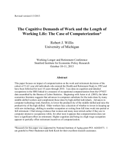 The Cognitive Demands of Work and the Length of Working Life