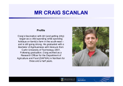 mr craig scanlan - The UWA Institute of Agriculture