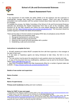 Hazard Assessment form