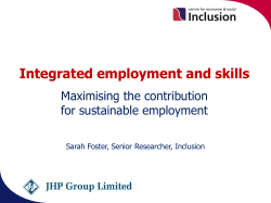 Integrated employment and skills Maximising the contribution for