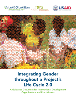 Integrating Gender throughout a Project`s Life Cycle 2.0