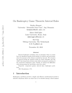 On Bankruptcy Game Theoretic Interval Rules arXiv:1301.3096v1 [q