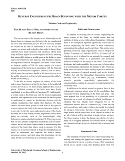 Reverse Engineering the Brain Beginning with the Motor Cortex