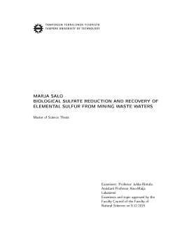 Biological sulfate reduction and recovery of elemental sulfur from
