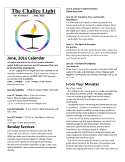 The Chalice Light - Unitarian Universalist Congregation at Rock