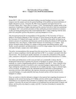The University of Texas at Dallas SB 11 &ndash; Campus Carry Draft