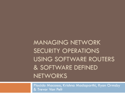 Managing Network Security Operations Using Software Routers