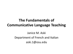 The Fundamentals of Communicative Language Teaching (CLT)