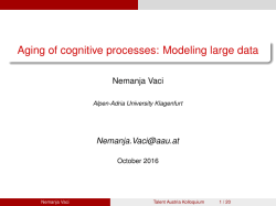 Aging of cognitive processes: Modeling large data