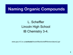 Naming compounds with functional groups
