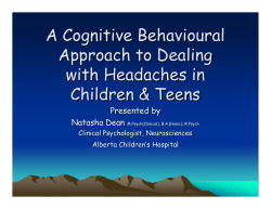 A Cognitive Behavioural Approach to Dealing with