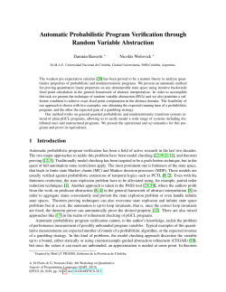 Automatic Probabilistic Program Verification through Random